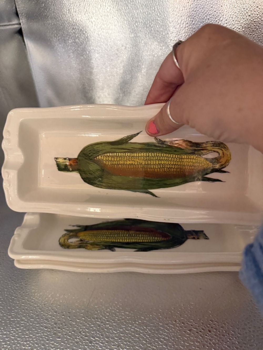 Vintage adorable ceramic stacking set of 4 corn on the cob dishes - Picture 9 of 12
